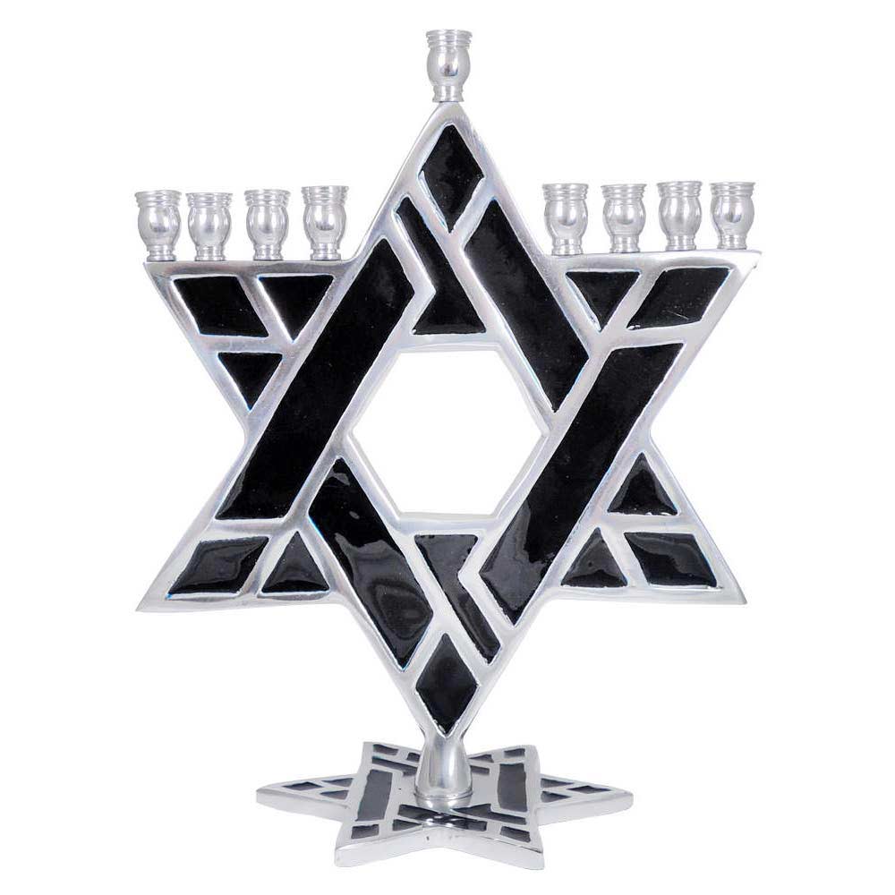 Aluminum Jewish Star Menorah