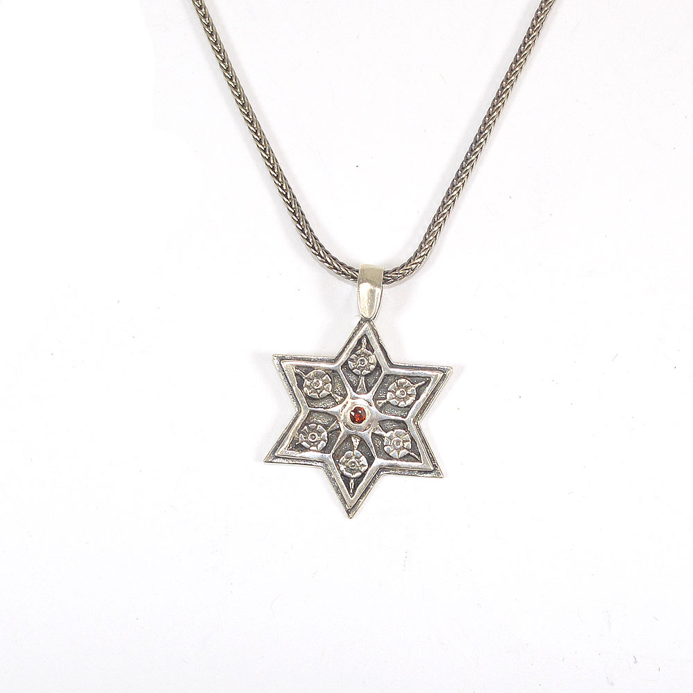 Jewish Jewelry Ornate Star Of David Necklace Made In Israel