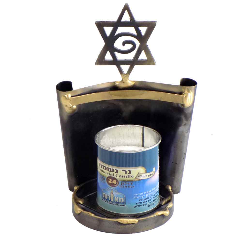 Jewish Gifts Yahrzeit Memorial Candle Holder