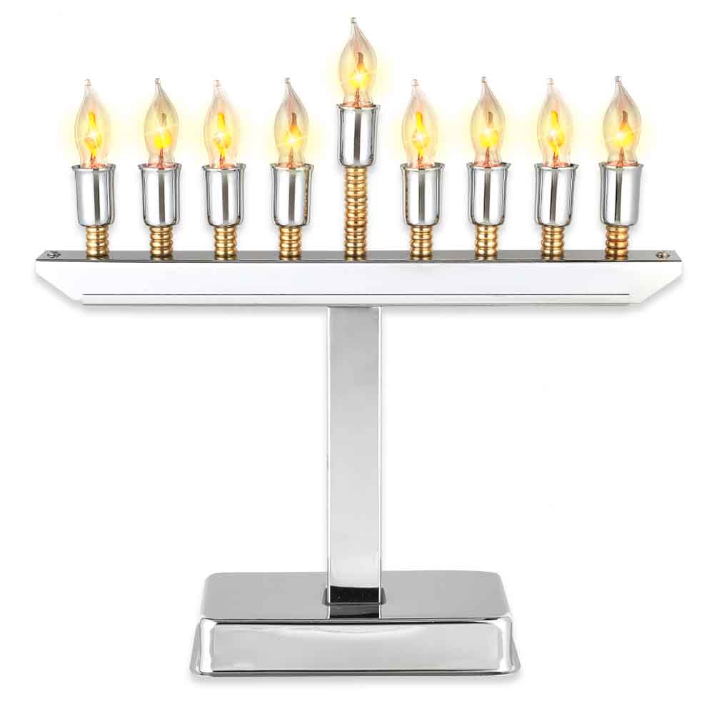 Hanukkah Gifts |Menorahs |Chrome Plated Electric Menorah