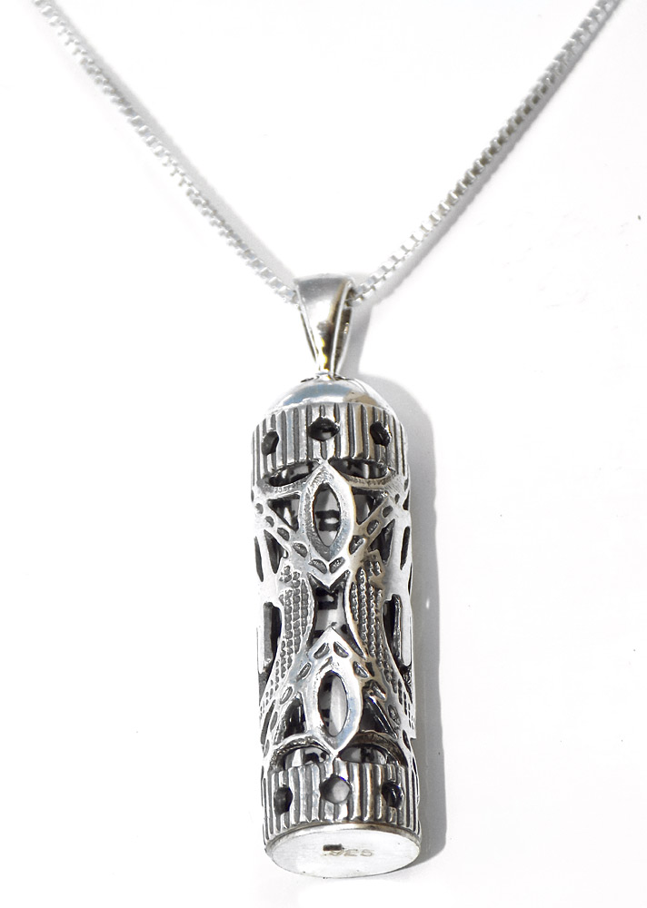 Hamsa Mezuzah Pendant In Sterling Silver