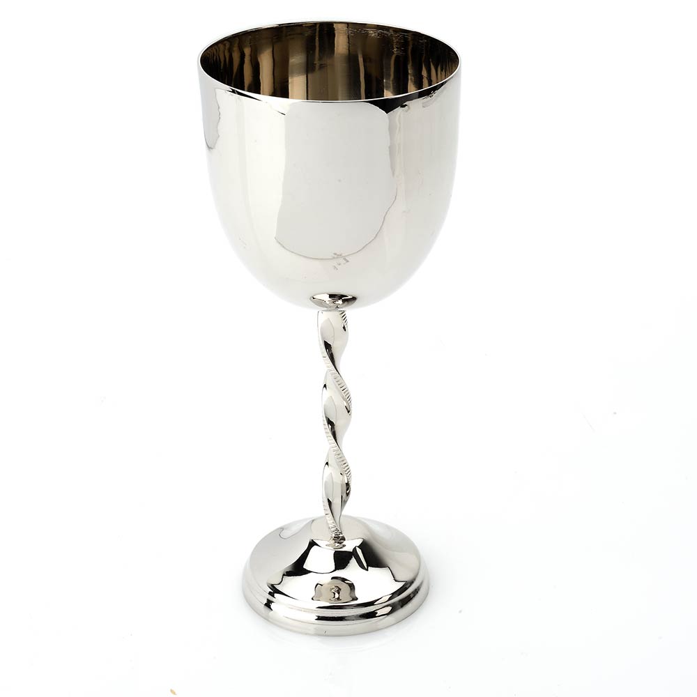 Twisted Stem Stainless Steel Kiddush Cup