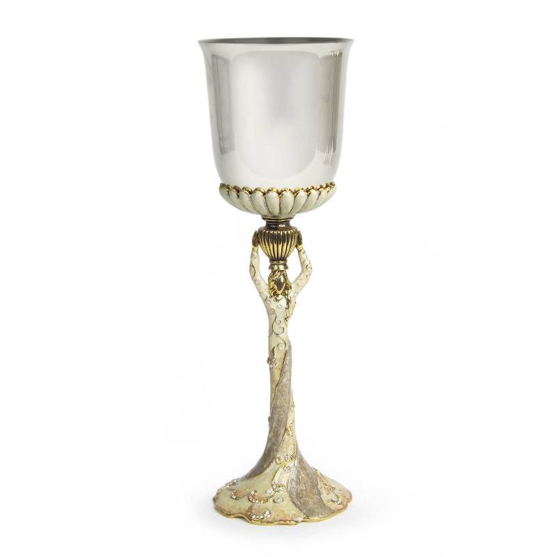 Quest Collection Judaica - Gold White Enamel Miriam Cup