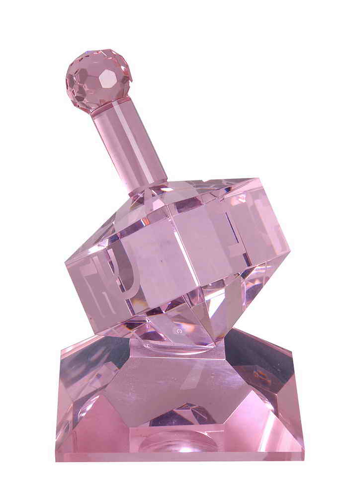 Perfectly Pink Crystal Dreidel|Hanukkah Gifts