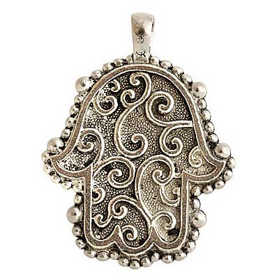 Hamsa Necklace With Filigree Design