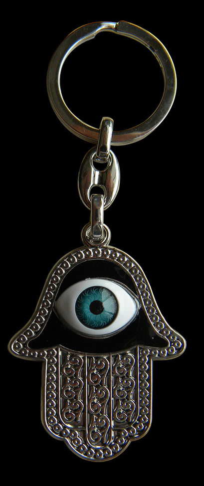 Black Evil Eye Hamsa Keychain