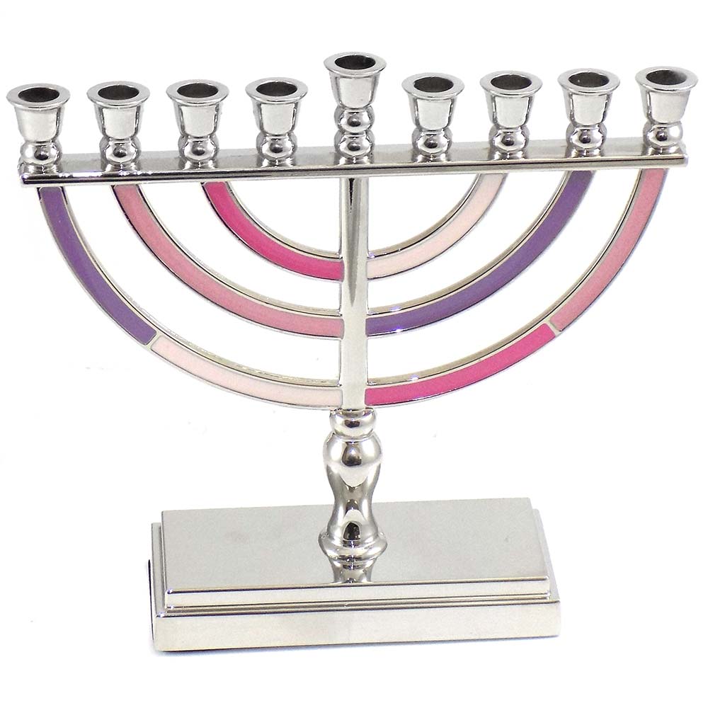 Pink Purple Aluminum Menorah