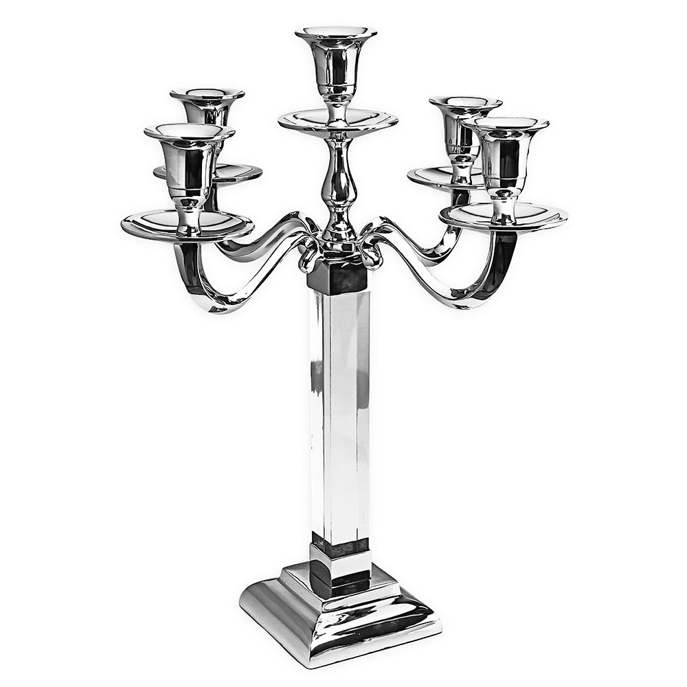Stainless And Acrylic 5 Candle Candelabra
