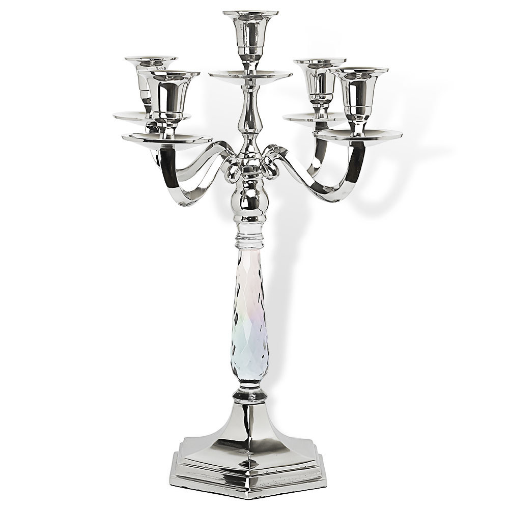 Stainless And Acrylic 5 Candle Candelabra