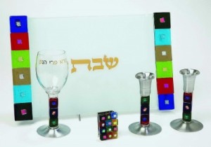 glass shabbat set